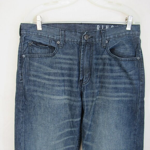 Bullhead Rincon Slim Straight Mid Rise Dark Wash Men's Blue Jeans 33X32 - Picture 2 of 11